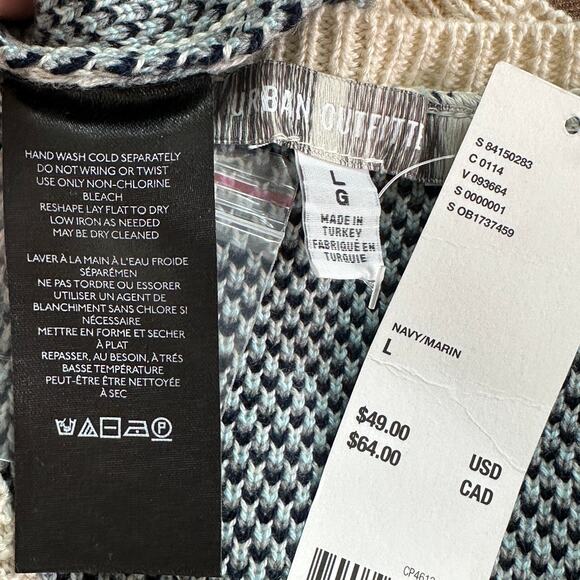 NWT Urban Outfitters Argyle Cardigan Vest Large Petite Cropped Blue Gray Preppy - Picture 7 of 8